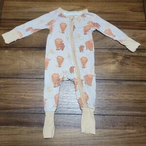 Den Lane Highland Cow Romper - Size 3-6M